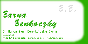 barna benkoczky business card